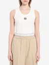 Loewe Anagram Cropped Stretch-cotton Tank In White
