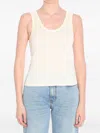 Loewe Anagram Ribbed-knit Silk Tank Top In Neutral