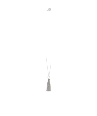 Loewe Anagram Tassel Necklace In Gray