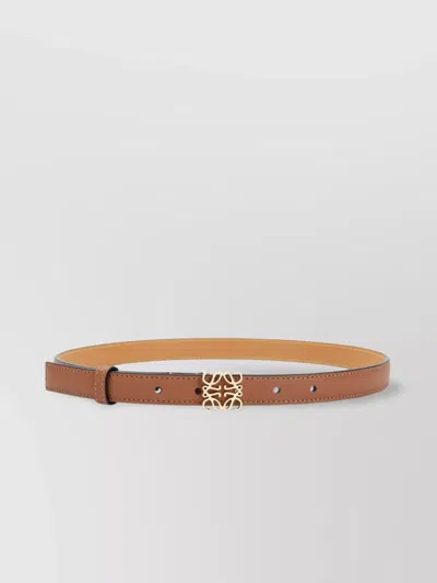 Loewe Anagram Textured 2cm Belt With Adjustable Length In Brown