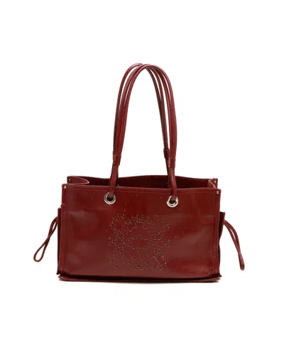 Pre-owned Loewe Anagram Tote Bag In Burgundy