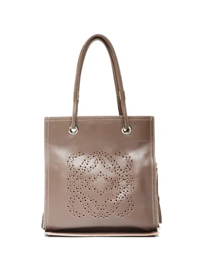 Pre-owned Loewe Anagram Tote Bag In Gray