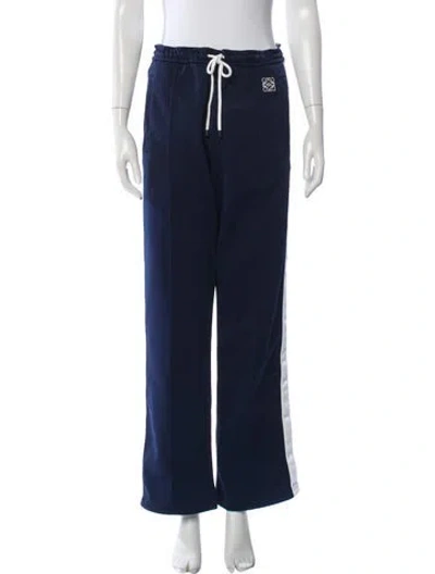 Pre-owned Loewe Anagram Track Wide Leg Pants In Blue