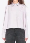 Loewe Anagram Trapeze Cropped Shirt In Purple