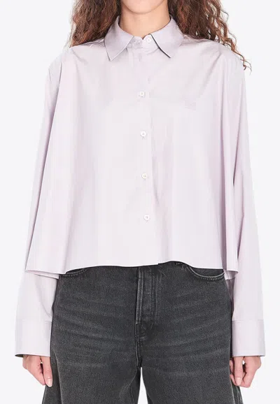 Loewe Anagram Trapeze Cropped Shirt In Pink