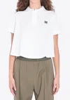 Loewe Women Cotton Trapeze Polo Shirt In White