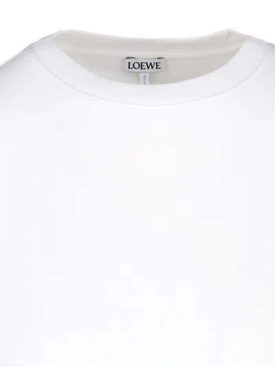 Loewe Embroidered Anagram Boxy Trapeze T-shirt In White