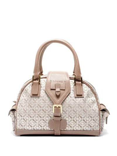 Pre-owned Loewe Anagram Traveler Handbag In Neutral