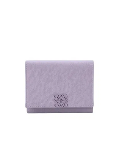 Loewe Anagram Tri-fold Wallet In Purple