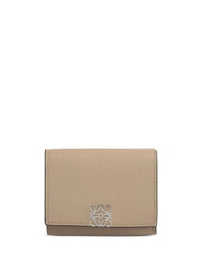 Loewe Anagram Tri-fold Wallet In Neutrals