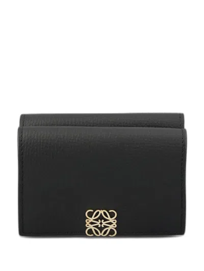 Loewe Anagram Trifold Wallet In Black