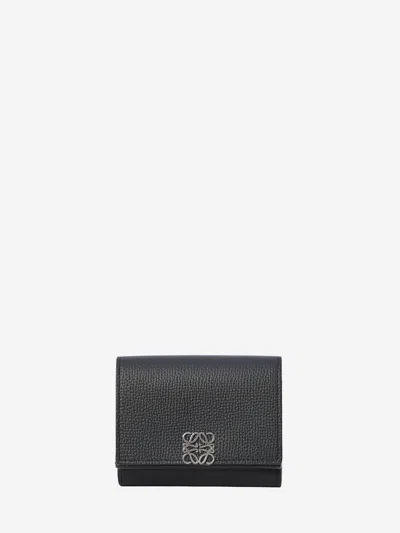 Loewe Anagram Trifold Wallet In Black