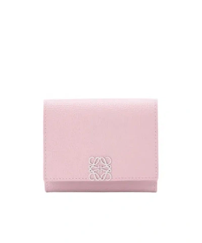 Loewe Anagram Trifold Wallet In Pebble Grained Calfskin