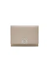Loewe Anagram Trifold Wallet In Pebble Grained Calfskin In Brown