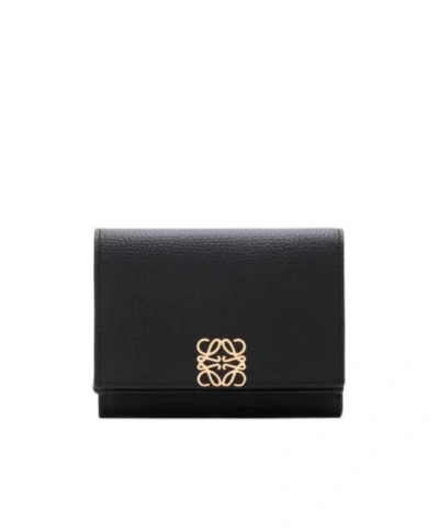 Loewe Anagram Trifold Wallet In Pebble Grained Calfskin In Multi