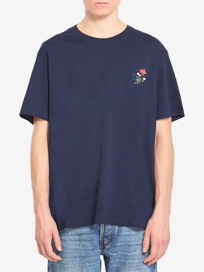 Loewe Floral Emblem Crewneck T-shirt In Blue