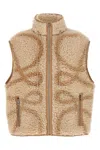 Loewe Anagram Fleece Jacquard Vest In Brown