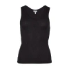 Loewe Anagram Embroidered Ribbed Silk-jersey Tank In Black