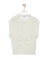 Loewe Wool Vest With Anagram Embroidered In Knitted In White