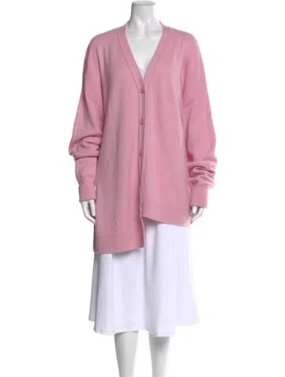 Pre-owned Loewe Anagram V-neck Sweater In Pink