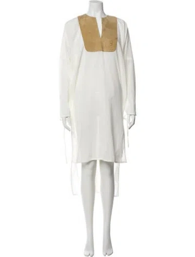 Pre-owned Loewe Anagram V-neck Tunic In Neutral