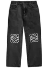 Loewe Mens Black Anagram-embellished Straight-leg Jeans
