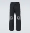 Loewe Mens Black Anagram-embellished Straight-leg Jeans In Black