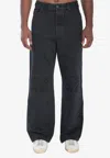 Loewe Men Baggy Anagram Denim Pants In Black