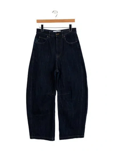 Pre-owned Loewe Anagram Wide Leg Jeans In Blue