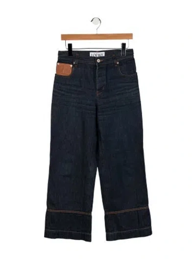 Pre-owned Loewe Anagram Wide Leg Jeans In Blue