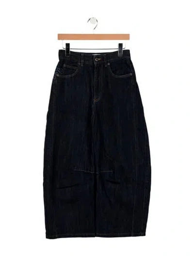 Pre-owned Loewe Anagram Wide Leg Jeans In Blue