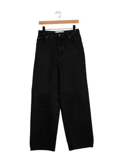 Pre-owned Loewe Anagram Wide Leg Jeans In Blue