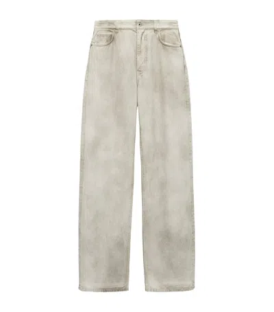 Loewe Anagram Wide-leg Jeans In Gray
