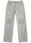 Loewe Anagram Wide-leg Jeans In Grey