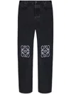 Loewe Mens Black Anagram-embellished Straight-leg Jeans In Schwarz