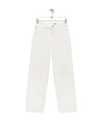 Loewe Anagram Wide-leg Jeans In White