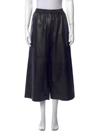 Pre-owned Loewe Anagram Wide Leg Pants In Black