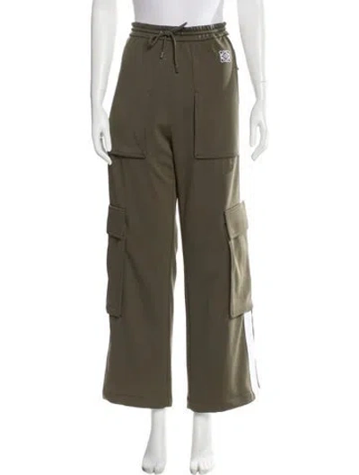Pre-owned Loewe Anagram Wide Leg Pants In Green