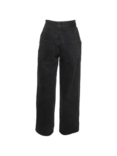 Pre-owned Loewe Anagram Wide-leg Jeans In Black