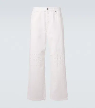 Loewe Anagram Wide-leg Jeans In White