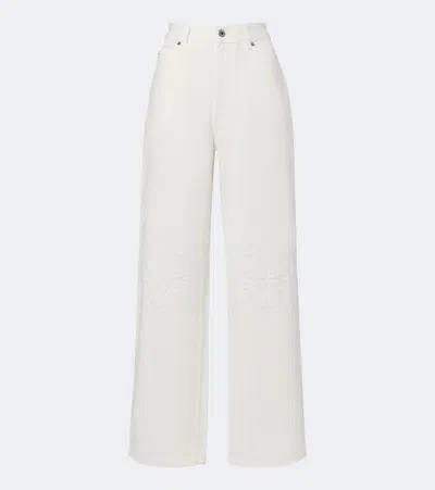 Loewe Anagram Wide-leg Jeans In White