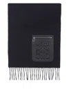 Loewe Anagram Wool And Cashmere Scarf In Black