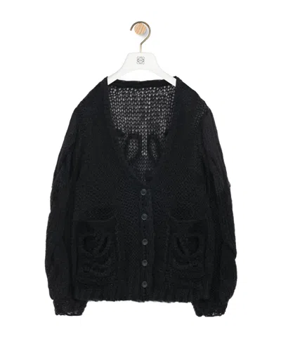 LOEWE ANAGRAM CARDIGAN IN MOHAIR BLEND