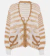Loewe Anagram Wool-blend Cardigan In White