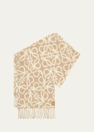LOEWE ANAGRAM WOOL-BLEND SCARF
