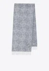 Loewe Anagram Wool-blend Scarf In Gray