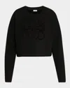 Loewe Anagram Wool-blend Sweater In Black