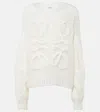 Loewe Womens Soft White Anagram Relaxed-fit Mohair-blend Jumper In Beige