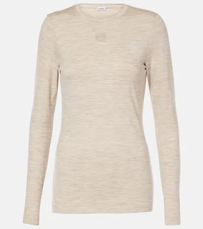 Loewe Anagram Wool-blend Sweater In White