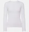 Loewe Anagram Embroidered Long Sleeve Top In White